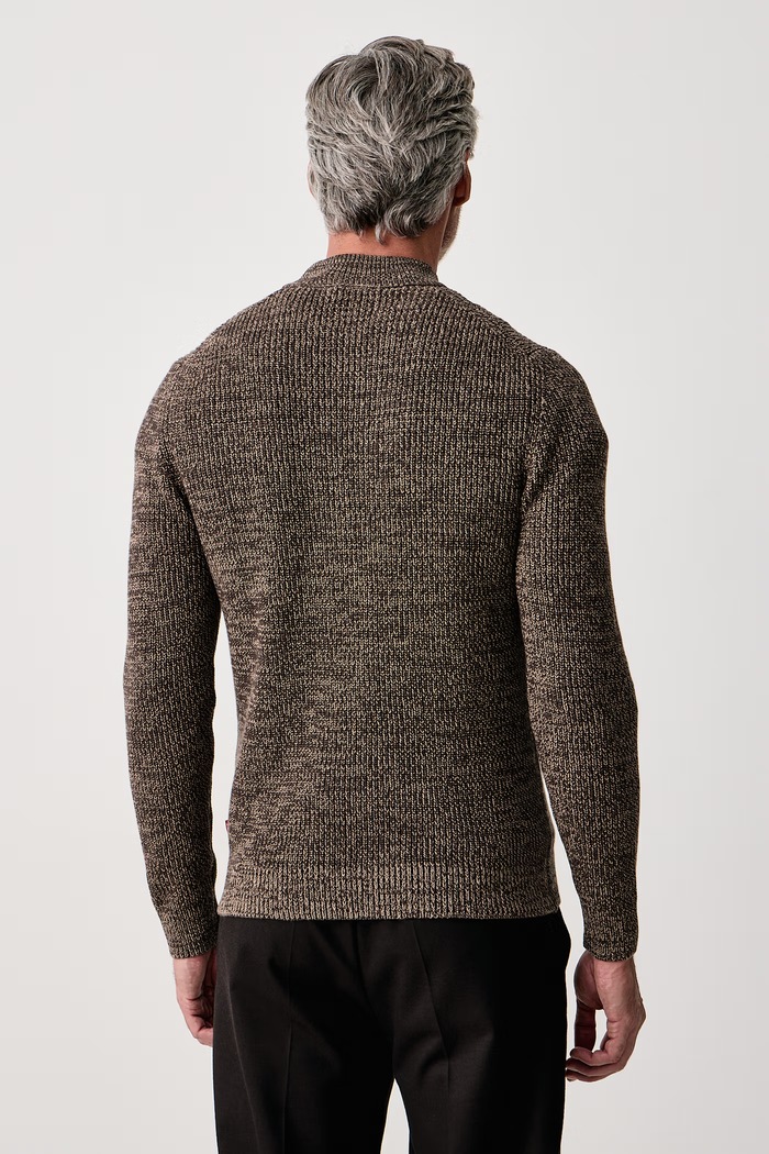 Odzież Joop! Sweter męski z dodatkiem wełny 30104686 brązowy