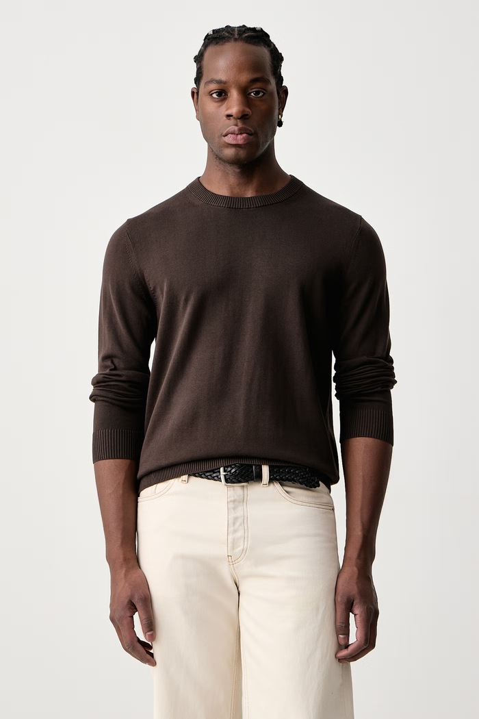 Joop! Sweter męski bawełniany brązowy 30047482
