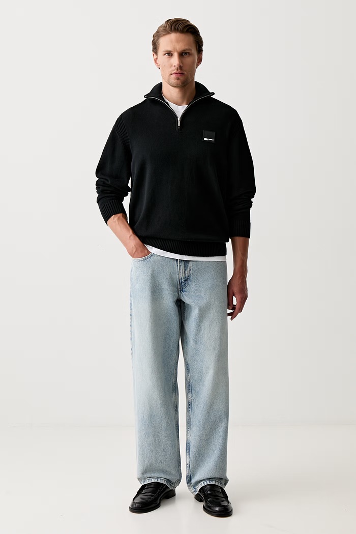 Karl Lagerfeld Jeans półgolf męski z bawełną B3M18005 czarny AW26