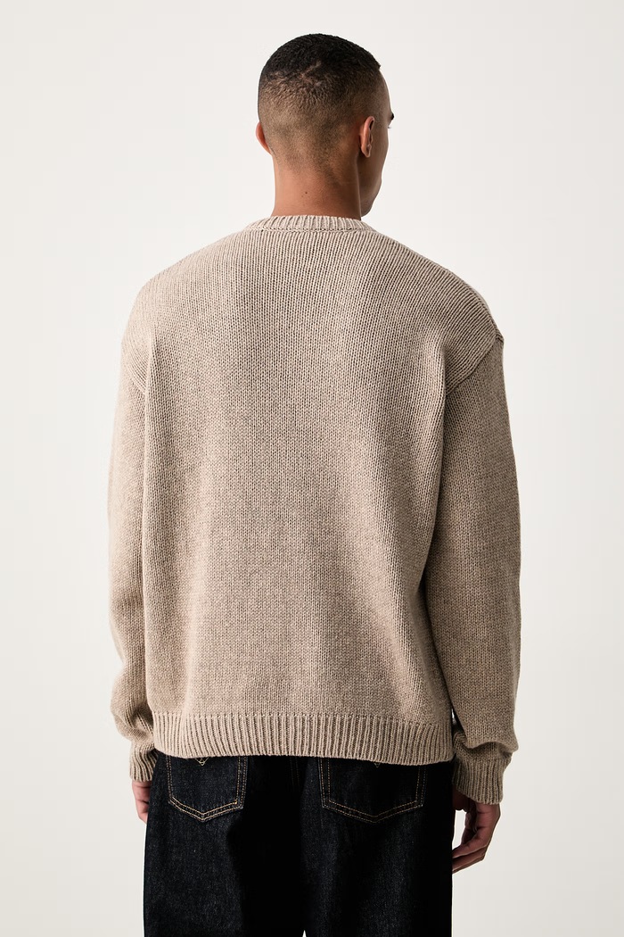 Odzież A.P.C. sweter męski wełniany pull george WOATJ.H23506 beżowy
