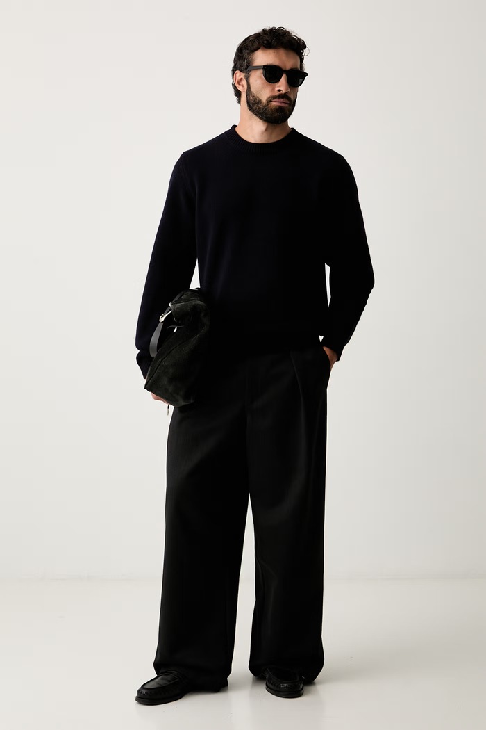 A.P.C. sweter męski wełniany pull edmond WOASW.H23491 granatowy AW26