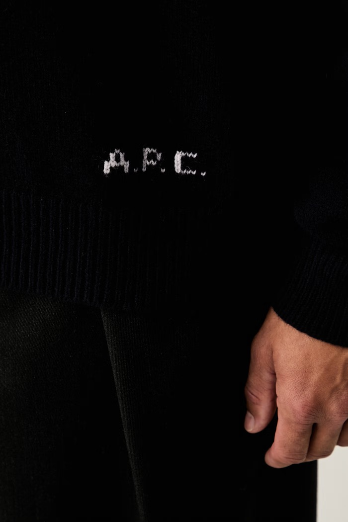 A.P.C. sweter męski wełniany pull edmond WOASW.H23491 granatowy