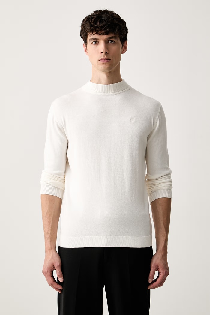 Karl Lagerfeld sweter męski z bawełną beżowy 563300.655002