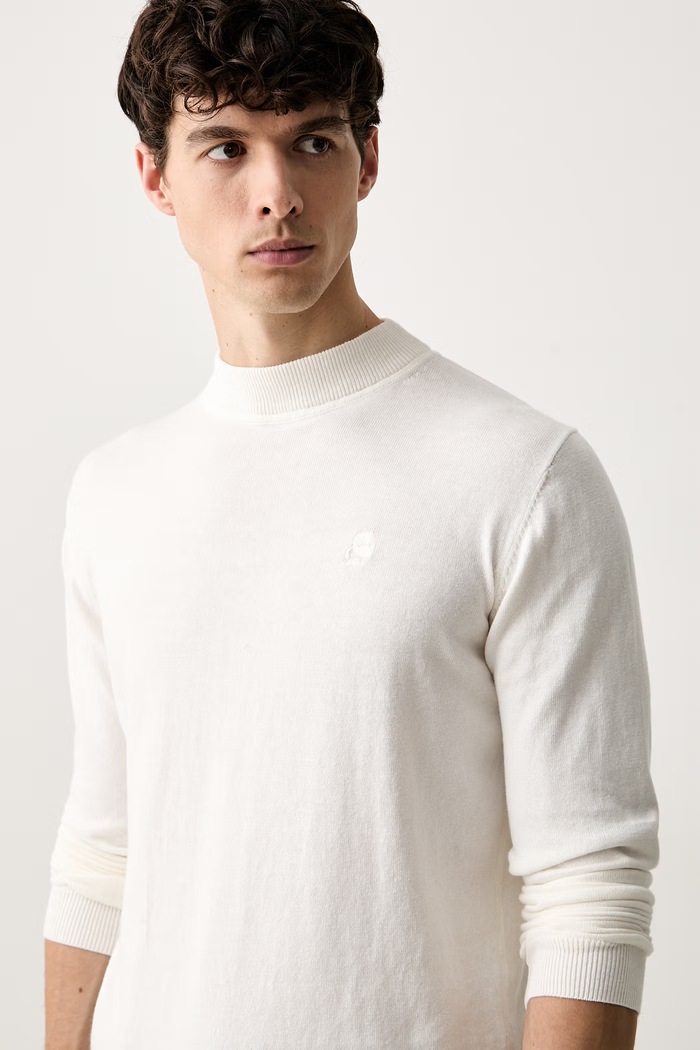 Karl Lagerfeld sweter męski z bawełną beżowy 563300.655002