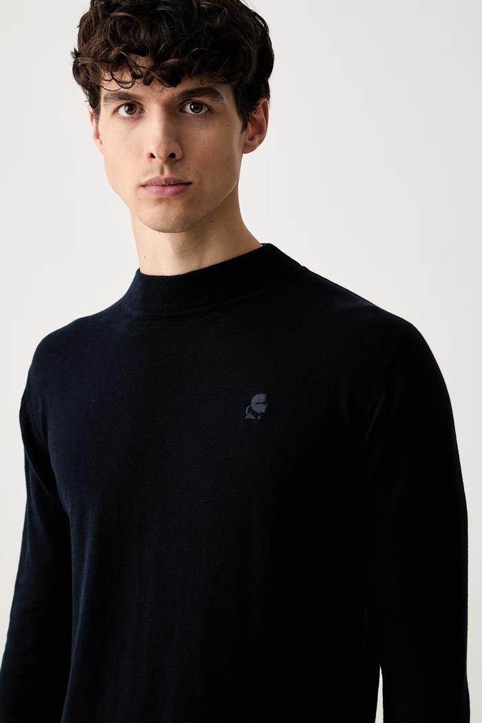 Karl Lagerfeld sveter pánsky s bavlnou tmavomodrá 563300.655002