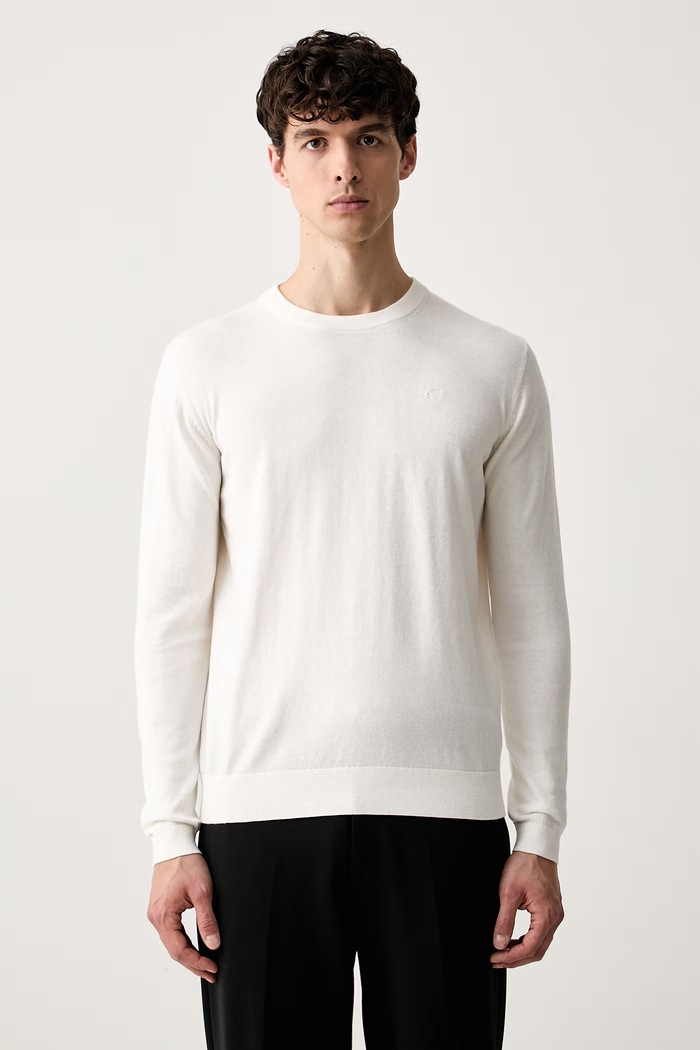 Karl Lagerfeld sweter męski z bawełną beżowy 563300.655000