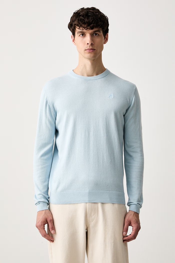 Karl Lagerfeld sweter męski z bawełną niebieski 563300.655000