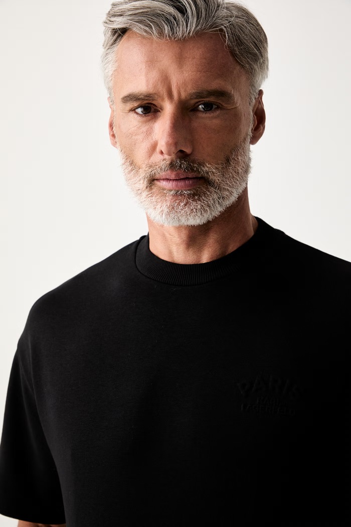 Karl Lagerfeld majica za muškarce s pamukom crna 563900.705109