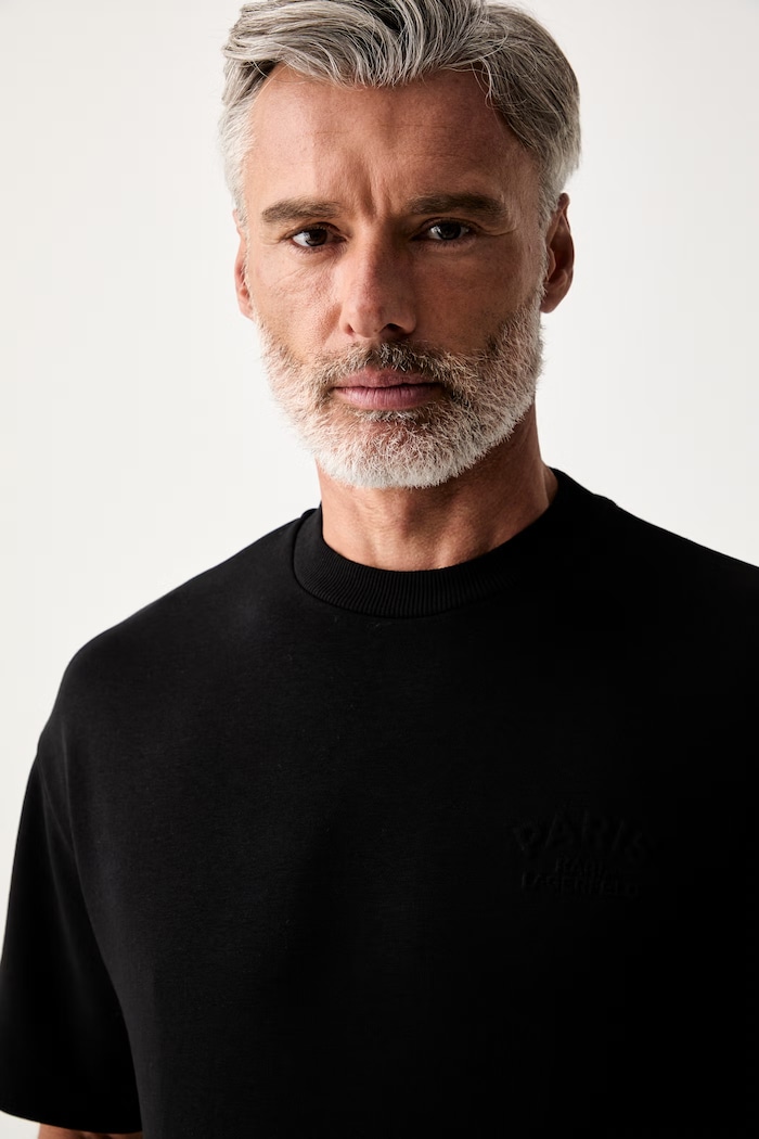 Karl Lagerfeld majica za muškarce s pamukom crna 563900.705109