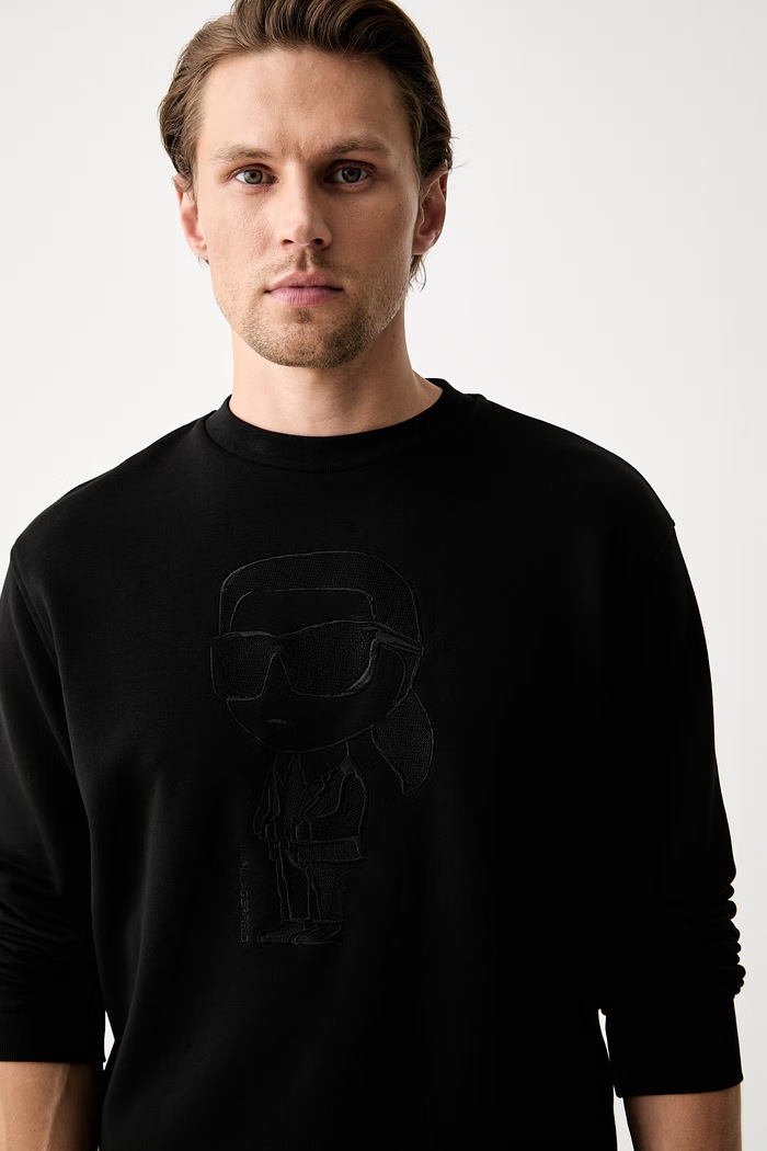 Karl Lagerfeld felpa da uomo con cotone nero 563900.705011