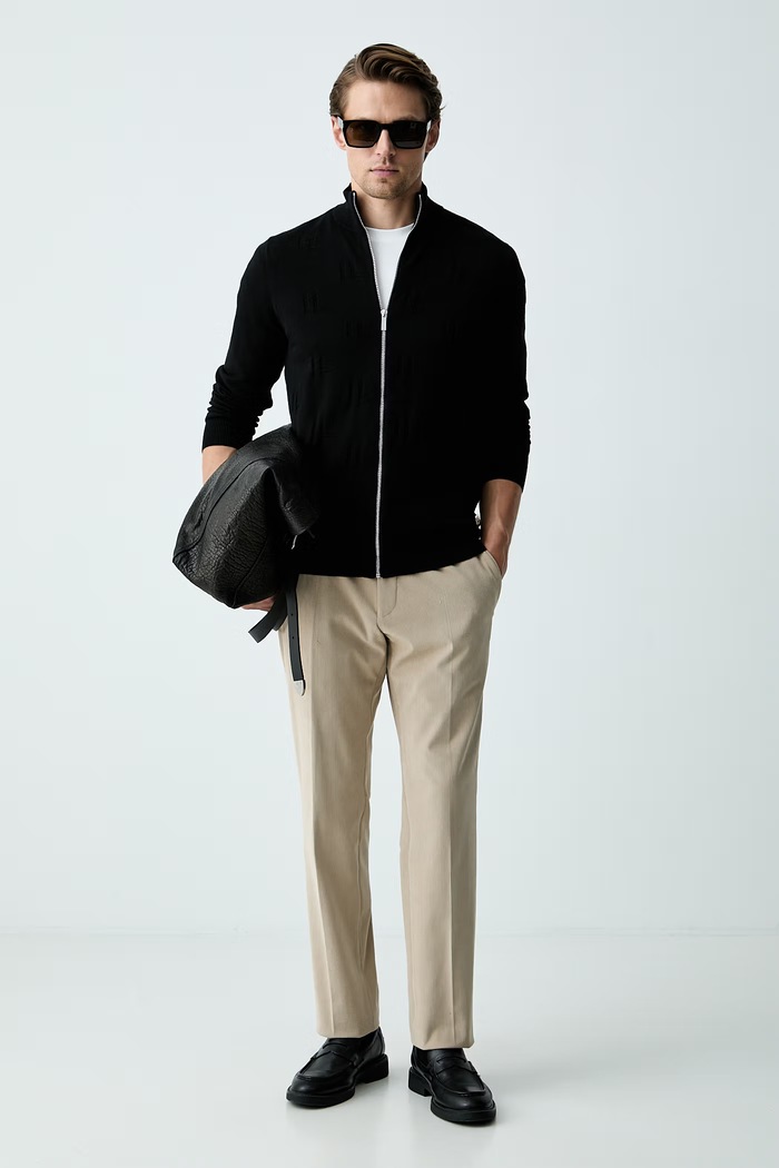 Karl Lagerfeld kardigan pánský s viskózou 563304.655016 černá AW26