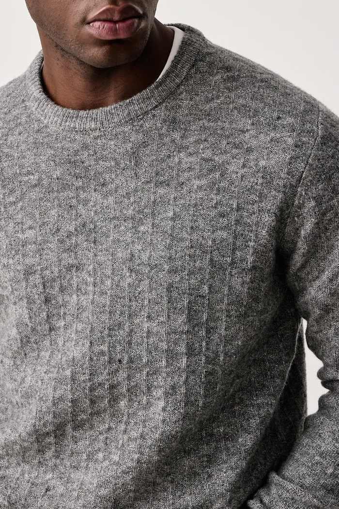 Sweter męski z dodatkiem wełny Lindbergh 30.805043 szary
