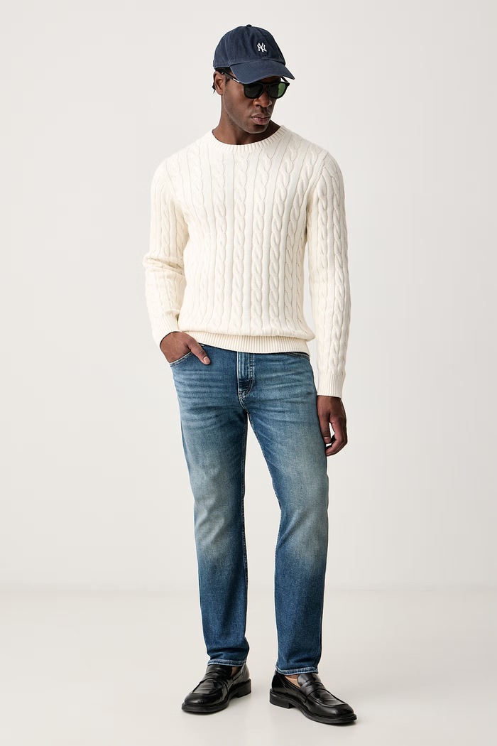 Lindbergh Sweter męski z wełną 30.804124 beżowy AW26