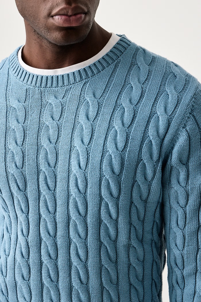 Sweter męski z wełną Lindbergh 30.804124 niebieski