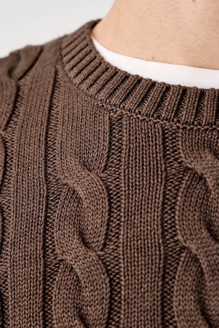 Sweter męski z wełną Lindbergh brązowy 30.804124