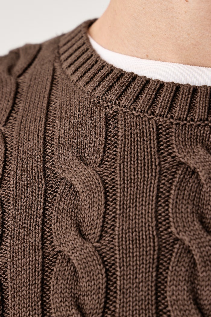 Sweter męski z wełną Lindbergh brązowy 30.804124