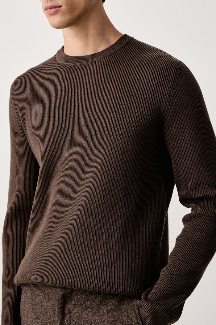 Sweter męski z bawełną Lindbergh 30.804037 brązowy
