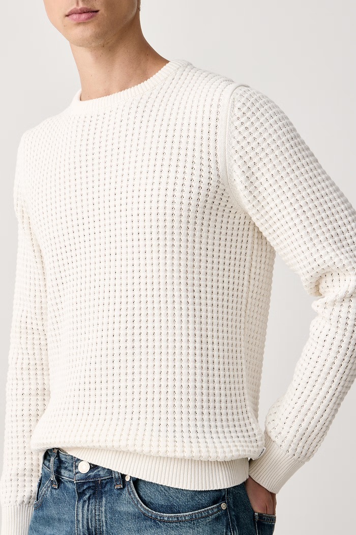 Sweter męski z bawełną Lindbergh 30.800184 biały