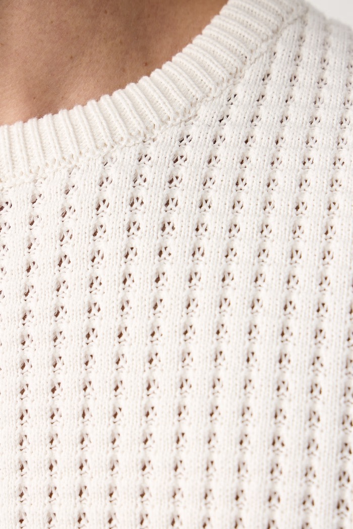 Sweter męski z bawełną Lindbergh biały 30.800184