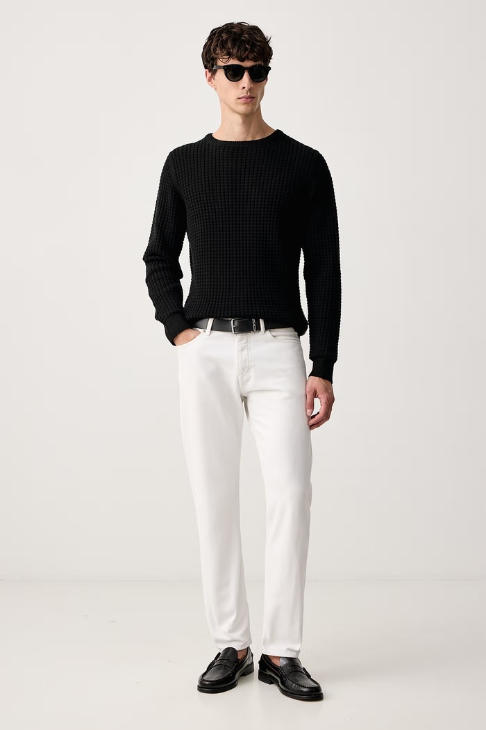 Lindbergh Sweter męski z bawełną 30.800184 czarny AW26