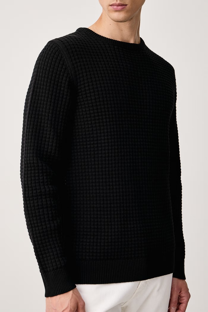 Sweter męski z bawełną Lindbergh 30.800184 czarny