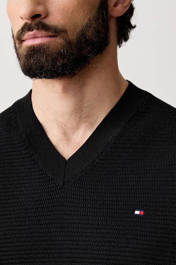 Tommy Hilfiger γιλέκο ανδρικό βαμβακερό MW0MW43244 μαύρο