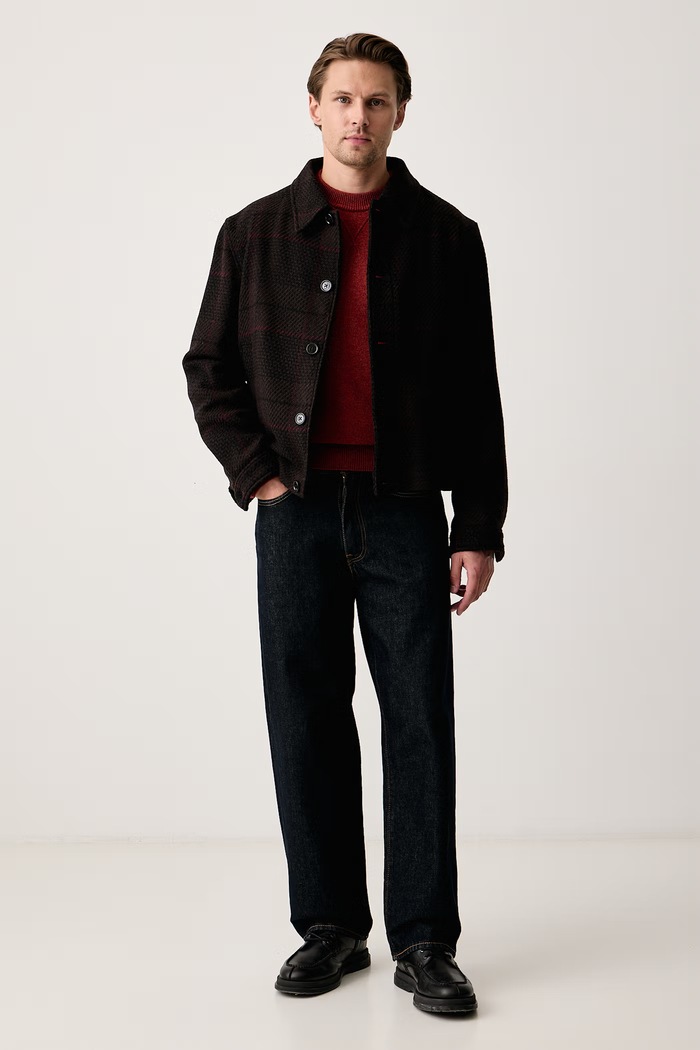 PS Paul Smith Sweter męski z wełny merino M2R.487Z.W22514 pomarańczowy AW26