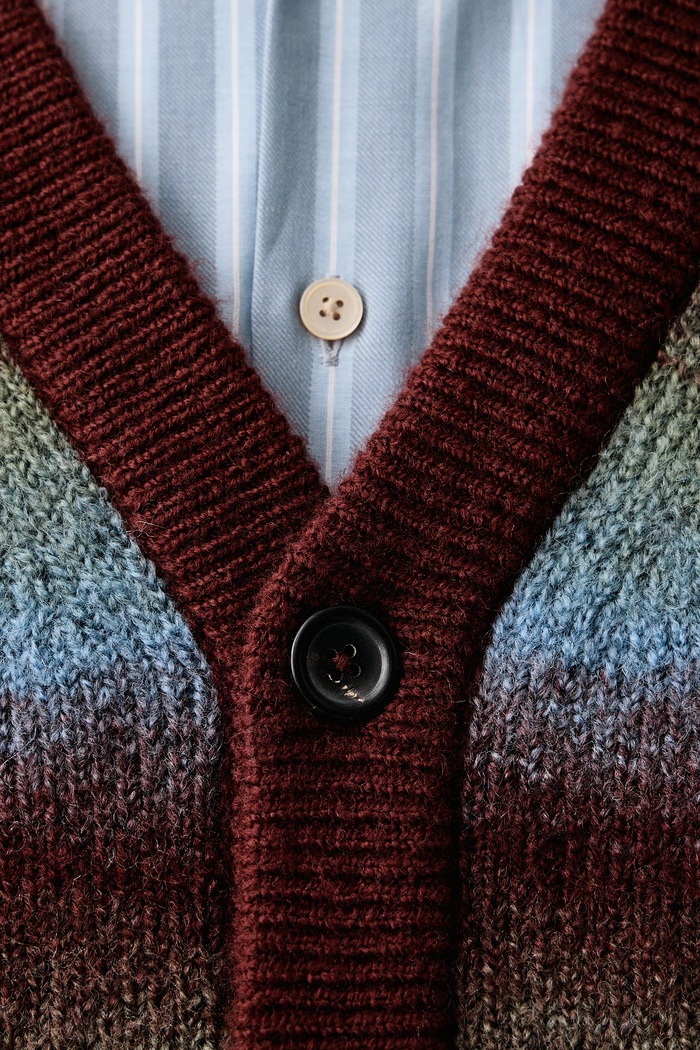 Kardigan męski z wełną merino PS Paul Smith niebieski M2R.A065.W22833