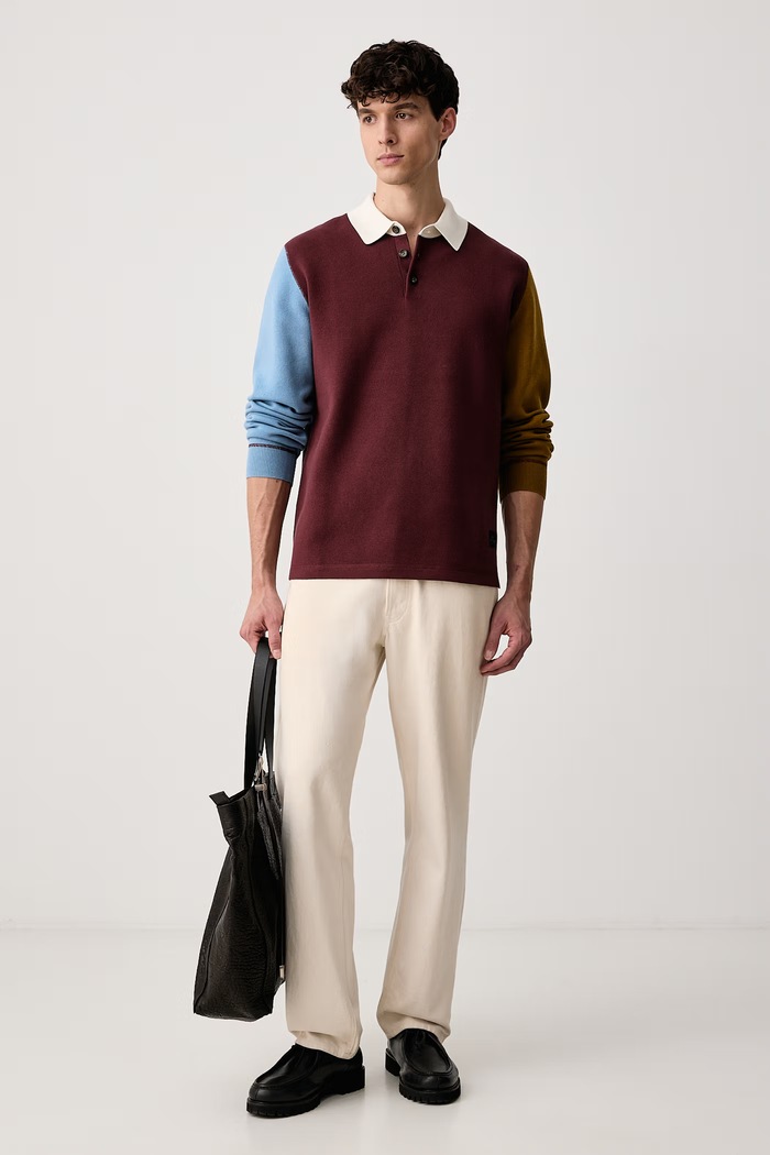 PS Paul Smith Sweter męski bawełniany M2R.A062.W22831 bordowy AW26