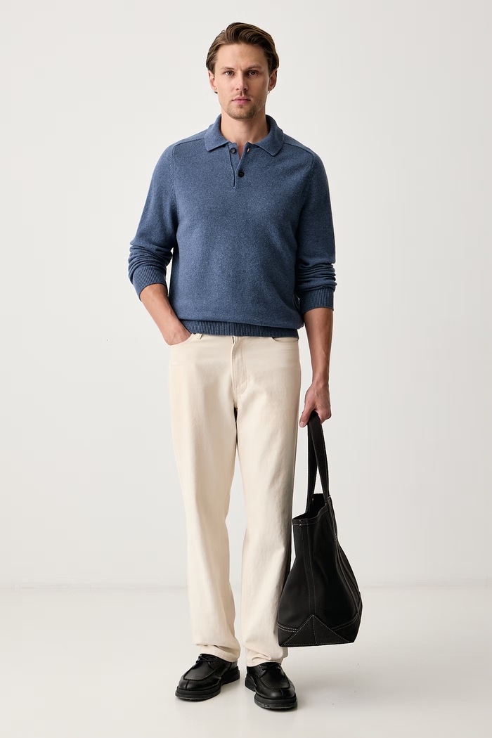 PS Paul Smith Sweter męski z wełny merino M2R.A059.W22514 niebieski AW26