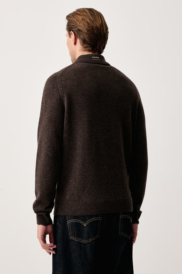 Odzież PS Paul Smith Sweter męski z wełny merino M2R.A059.W22514 brązowy