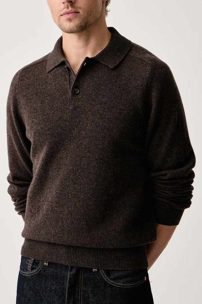 Sweter męski z wełny merino PS Paul Smith M2R.A059.W22514 brązowy
