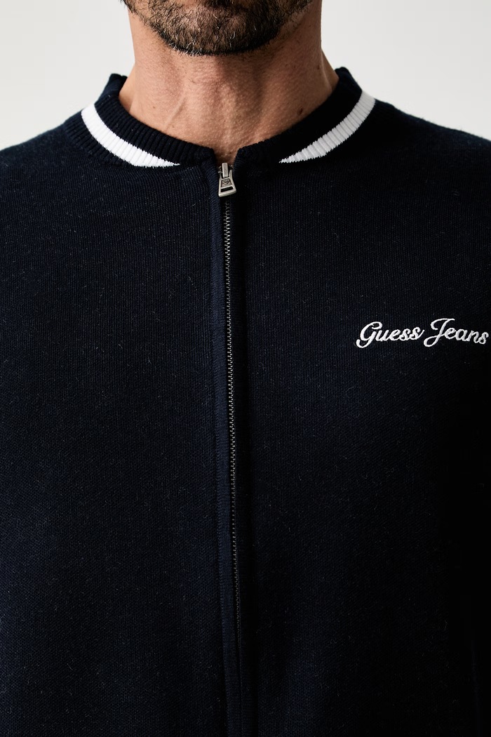 Guess Jeans sveter na gombíky pánsky M6YR03.Z0905 tmavomodrá