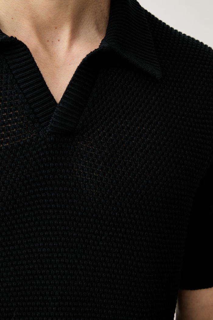 Michael Kors polo męskie z bawełną czarny CT660L5H8N