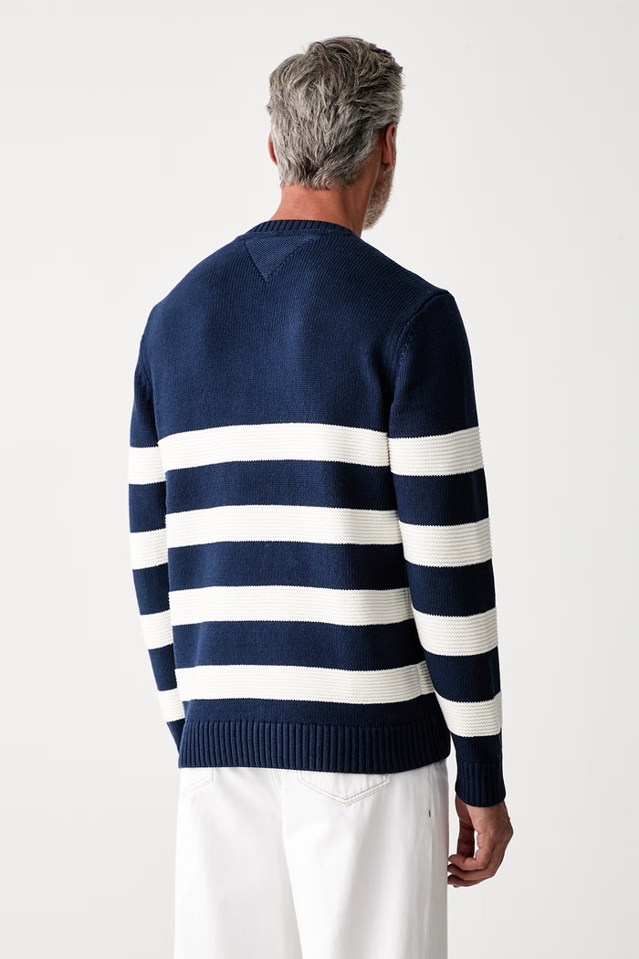 Дрехи Tommy Hilfiger пуловер мъжки от памук MW0MW43502 тъмносин