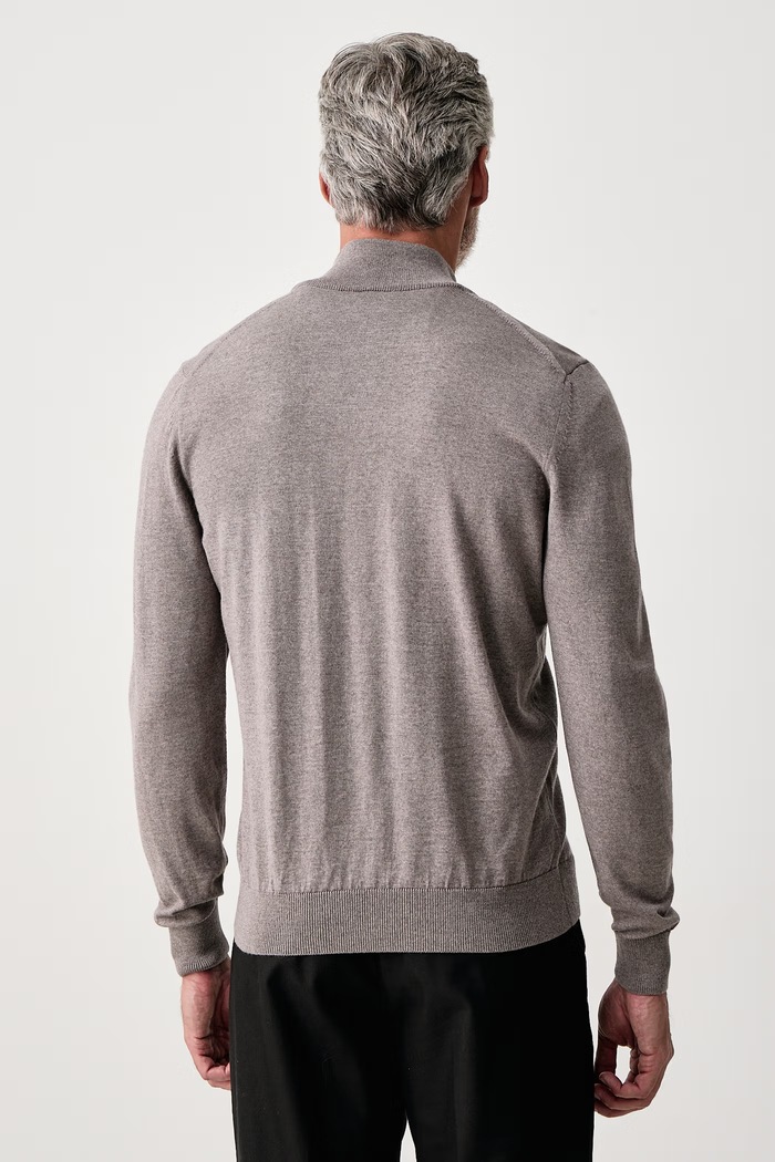 Odzież BOSS Sweter rozpinany męski wełniany H-Balonso-L 50571915 brązowy