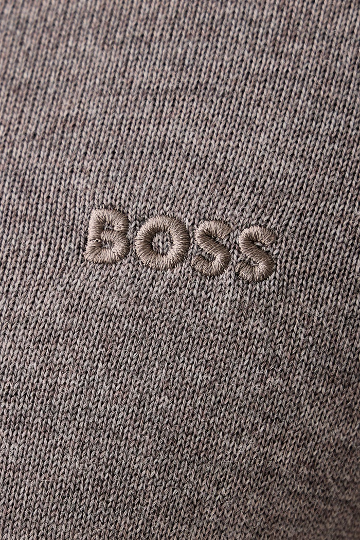 Sweter rozpinany męski wełniany H-Balonso-L BOSS brązowy 50571915