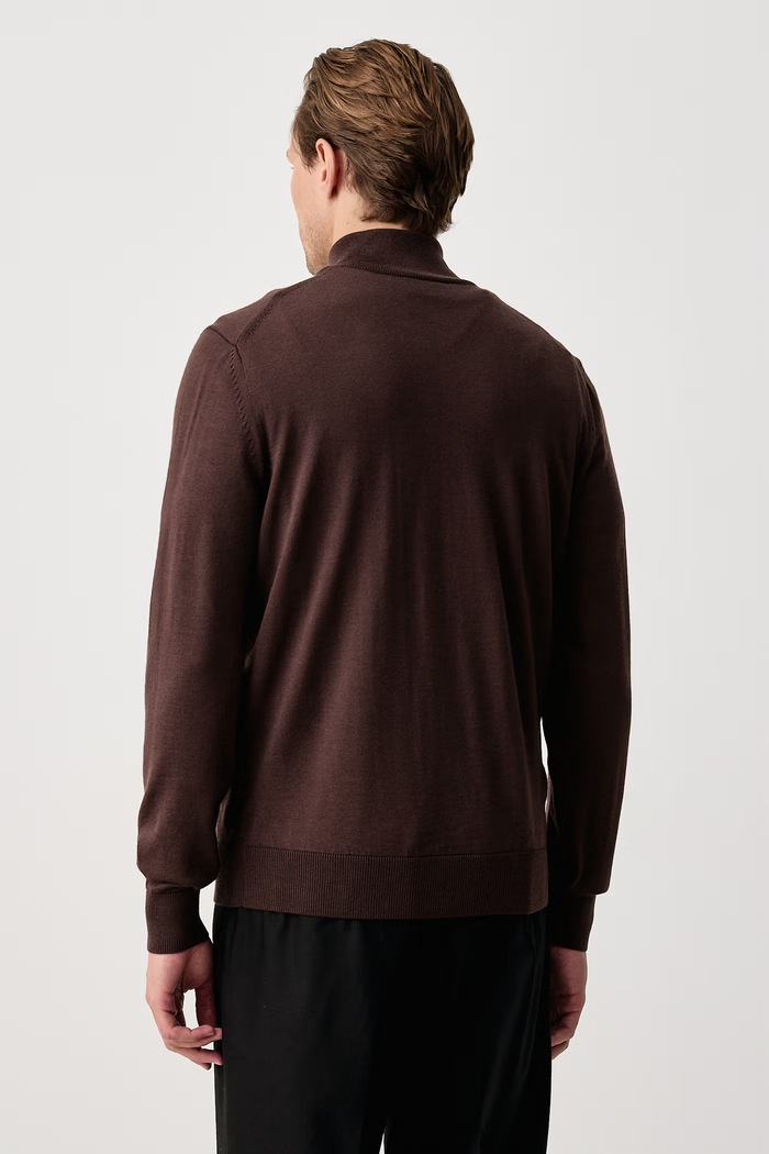 Odzież BOSS Sweter rozpinany męski wełniany H-Balonso-L 50571915 brązowy