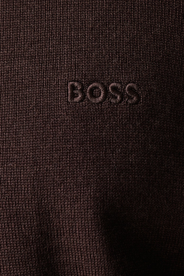 Sweter rozpinany męski wełniany H-Balonso-L BOSS brązowy 50571915