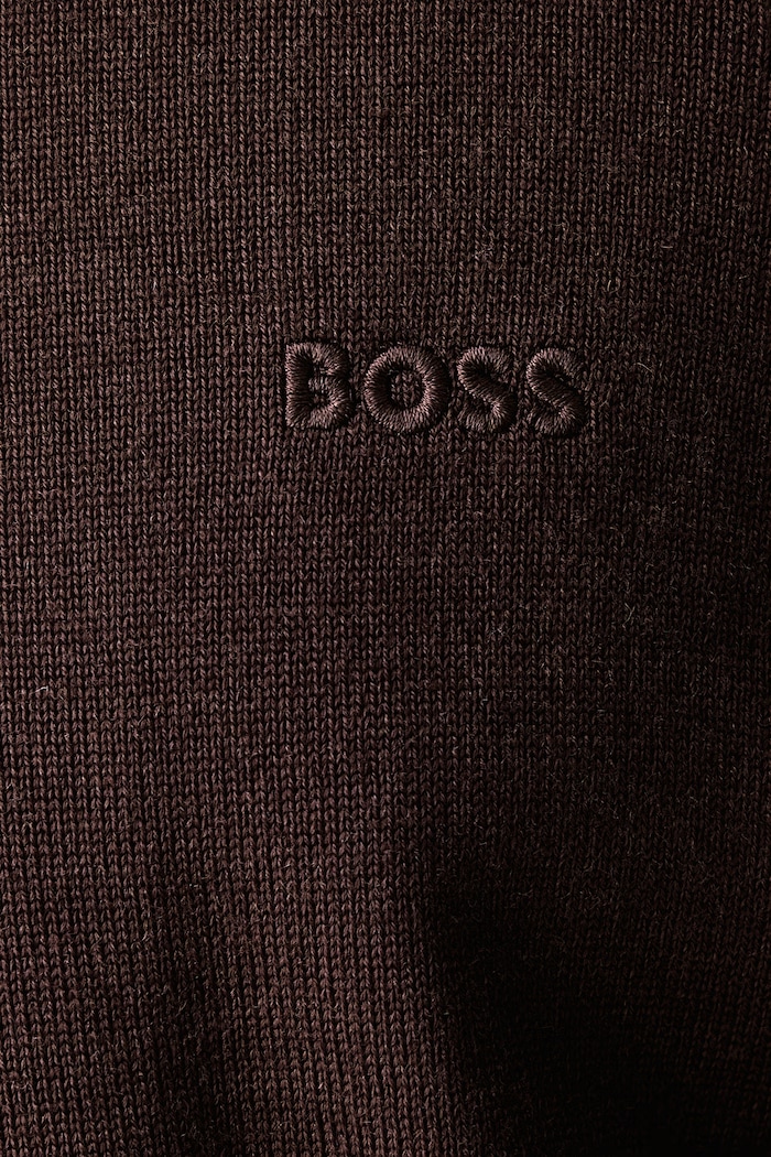 Sweter rozpinany męski wełniany H-Balonso-L BOSS brązowy 50571915