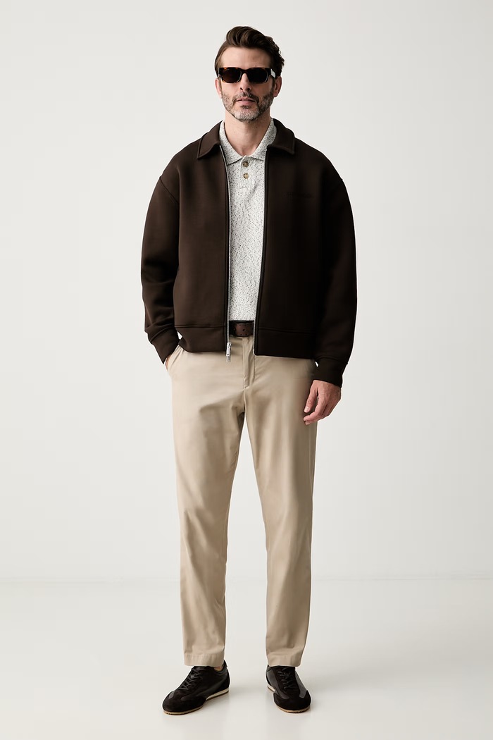BOSS sweter męski z bawełną C-Lomerlo 50565525 beżowy AW26