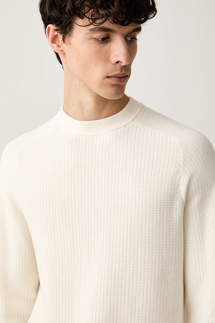 BOSS sweter męski z bawełną C-Lacerbo beżowy 50565523