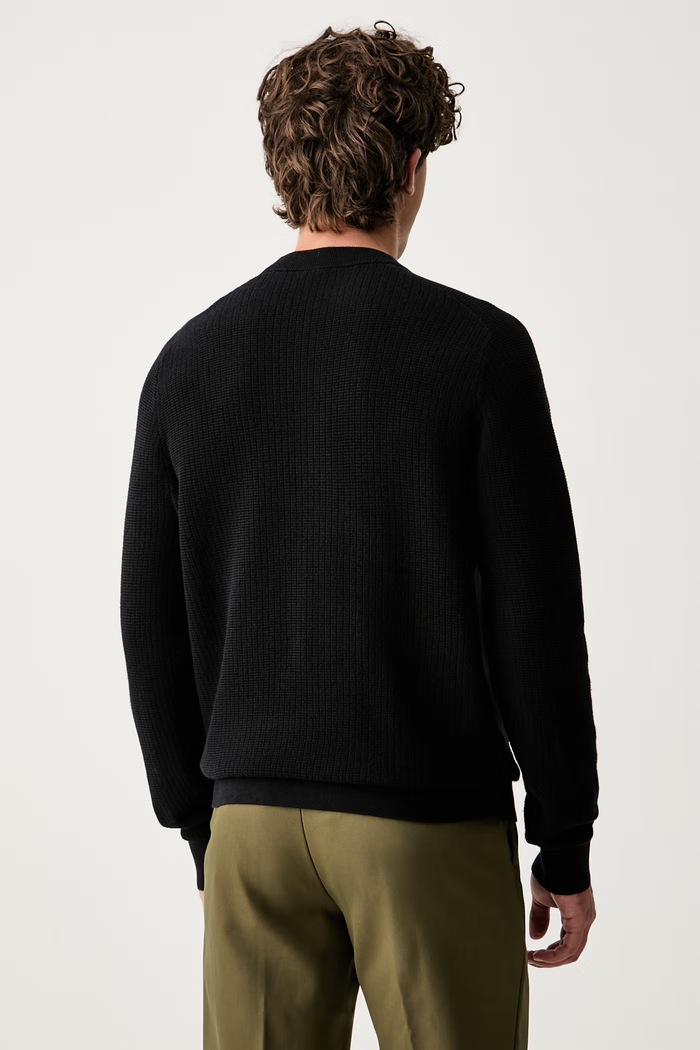 Odzież BOSS sweter męski z bawełną C-Lacerbo 50565523 czarny
