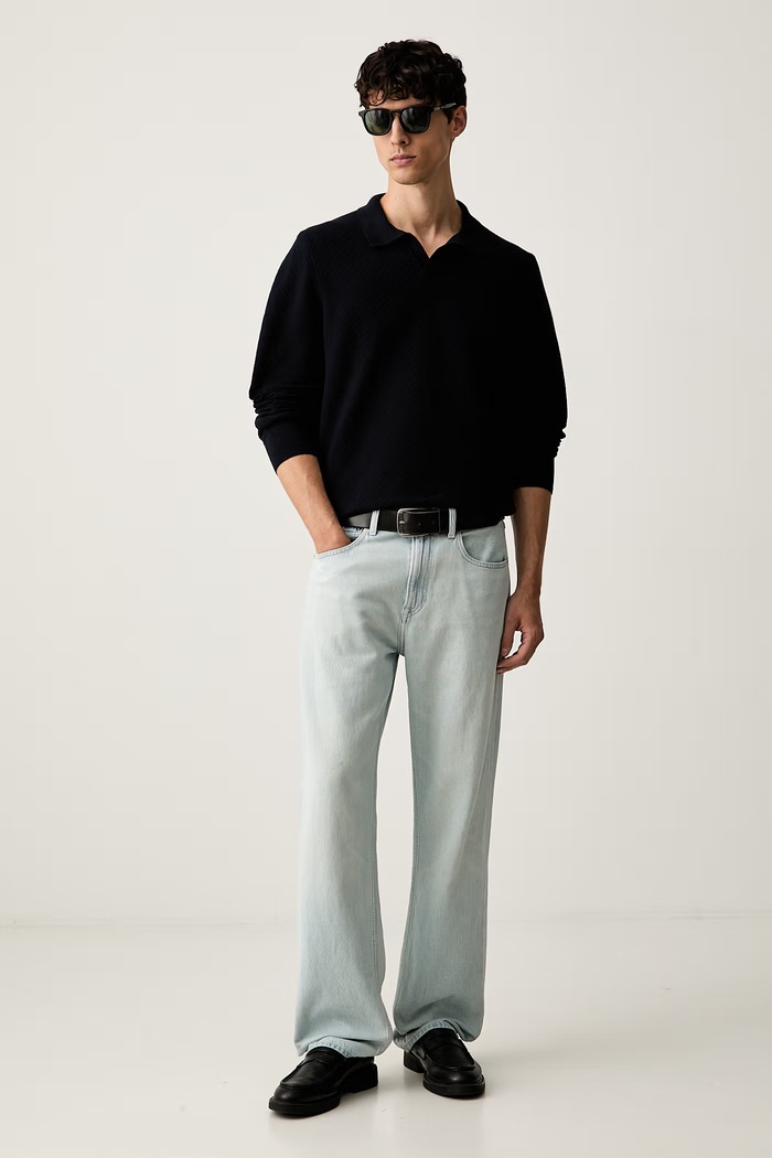 BOSS sveter pánsky bavlnený H-Lomarino 50565511 tmavomodrá AW26