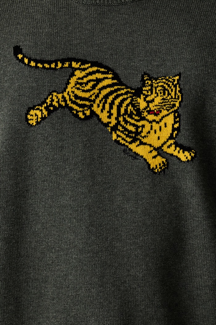 Sweter męski z wełną Kenzo zielony FG65PU8243FN
