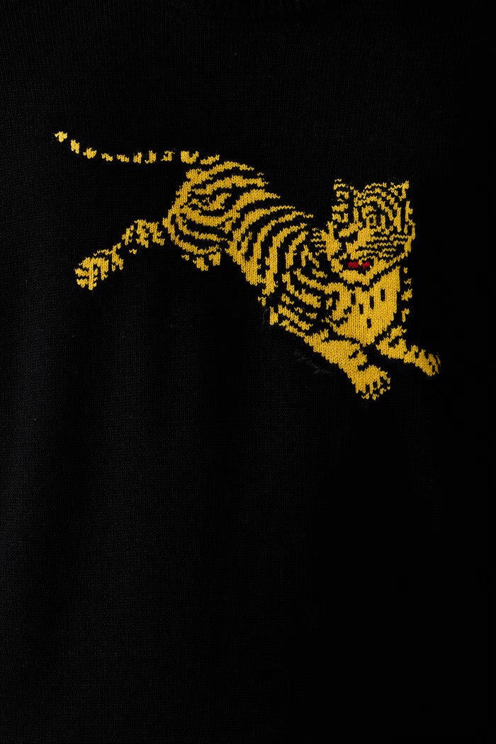 Sweter męski z wełną Kenzo czarny FG65PU8243FN