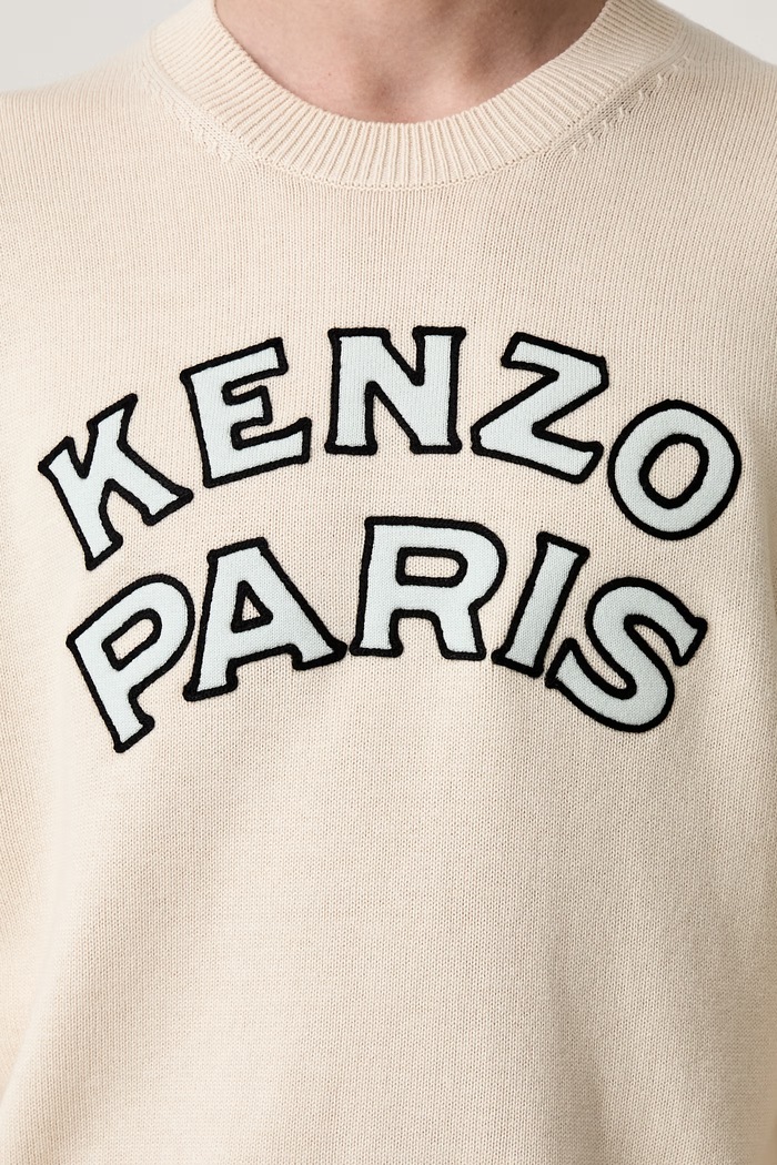 Kenzo sweter z wełną męski FG65PU8223EW beżowy