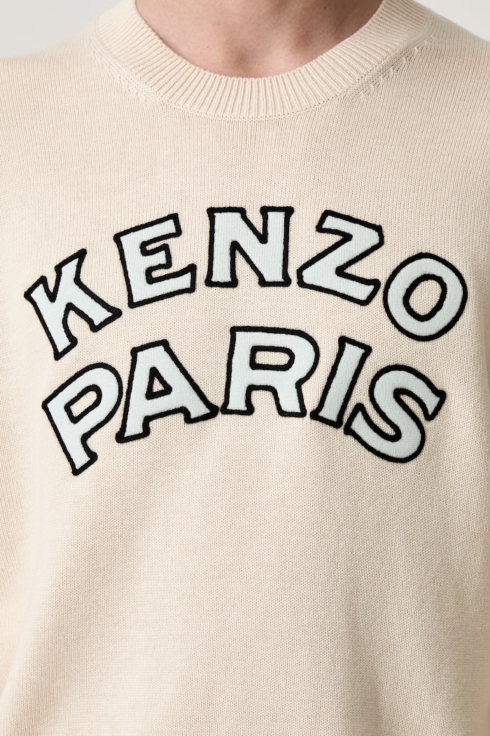 Kenzo sweter z wełną męski FG65PU8223EW beżowy