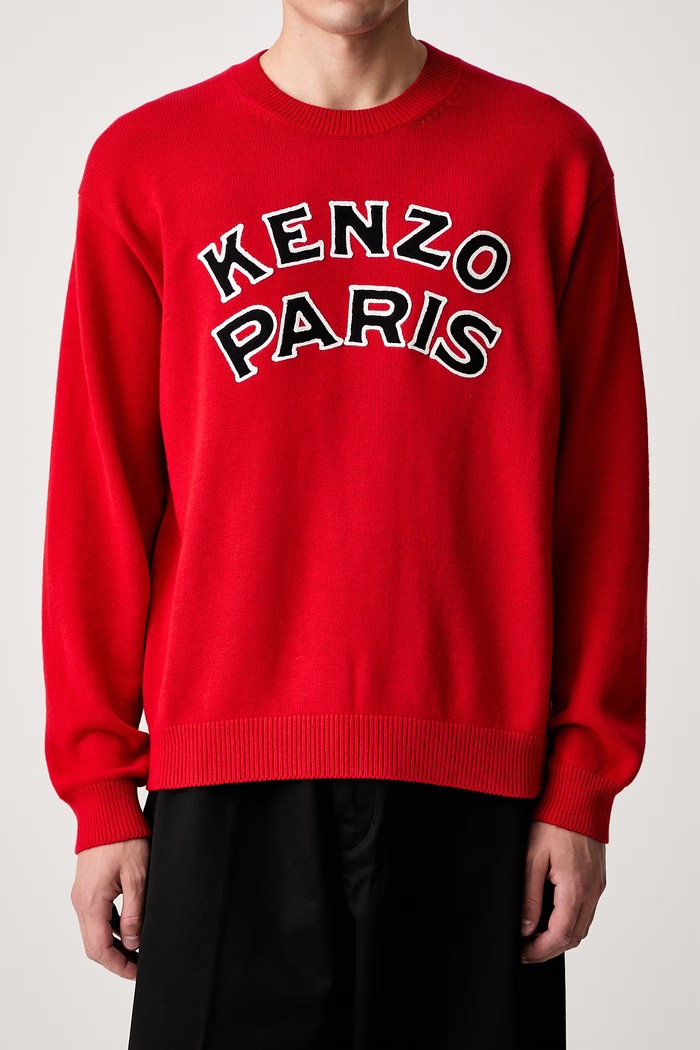 Kenzo pulover pentru bărbați cu lână FG65PU8223EW rosu