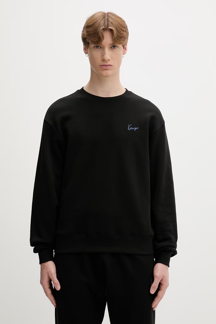 Kenzo pulover moški bombažen črna FG65SW2694MJ